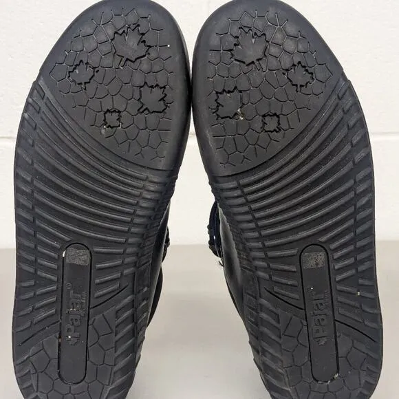 Mens SZ 9-9.5 Pajar Black Sneaker Winter Boot Comfort Faux Fur Lined Leather