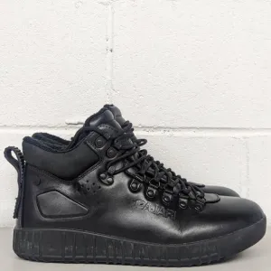 Mens SZ 9-9.5 Pajar Black Sneaker Winter Boot Comfort Faux Fur Lined Leather