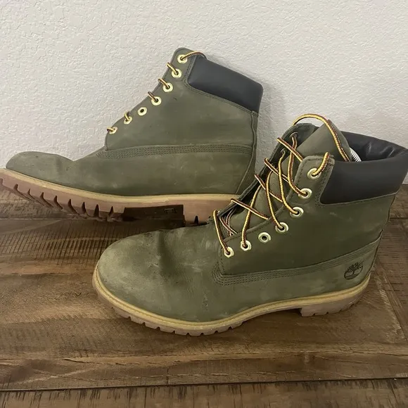 Men's Timberland Premium 6-inch Waterproof Boots in Green Size 12M