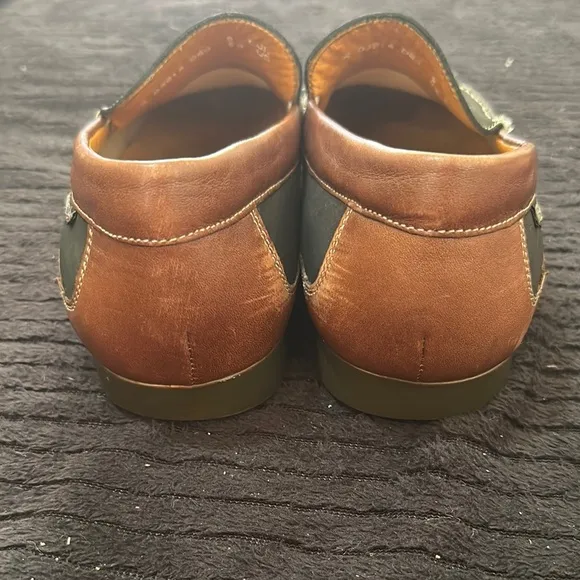 Mephisto Mens Baduard Slip On Loafer Size 8.5 Cool Air Brown Black Leather Shoes