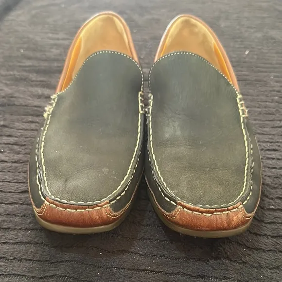 Mephisto Mens Baduard Slip On Loafer Size 8.5 Cool Air Brown Black Leather Shoes