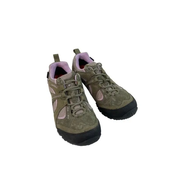 *Merrell Chameleon Arc 2 Hiking Shoes Womens 7.5 Olive Orchid Lace Up Gor-Tex