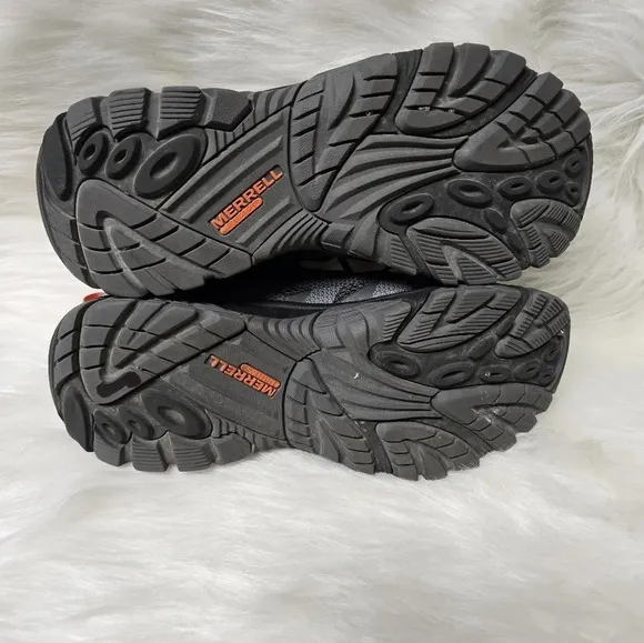 Merrell Mens Moab Edge 2 Trail Hiking Shoes sz 7W  Monument Gray Low Boot