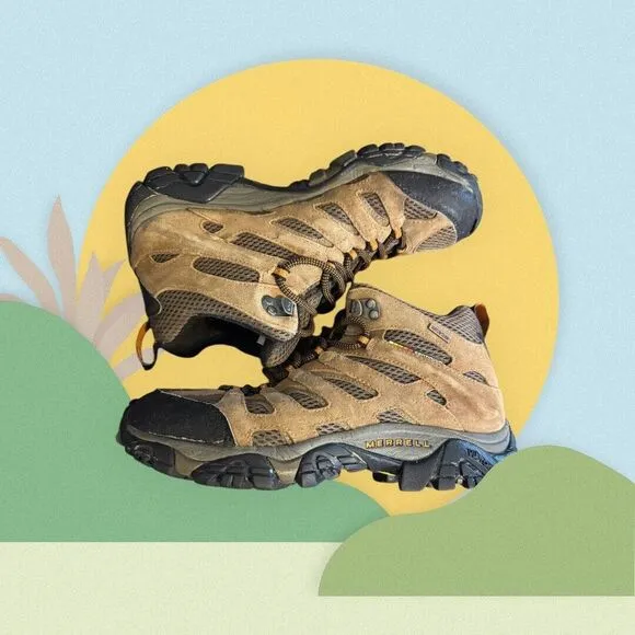 MERRELL Moab 2 Mid Boots -Men8 Wom.9.5‎ -Waterproof VibramHiking Outdoor Earth