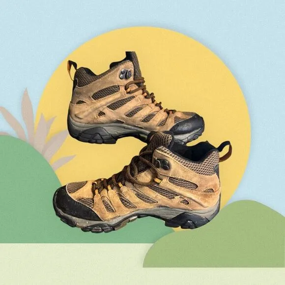 MERRELL Moab 2 Mid Boots -Men8 Wom.9.5‎ -Waterproof VibramHiking Outdoor Earth