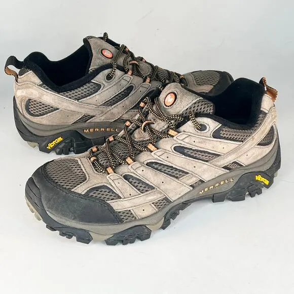Merrell  Moab 2 Trail Hiking Low Boots Shoes Men Grey Walnut Men 9