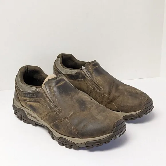 Merrell Moab Adventure Moc Slip-On Shoes, Brown Leather, Men's 14 M