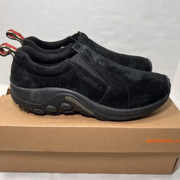 Merrell Shoes Mens Size 10.5 Black Suede Jungle Moc Slip-On Midnight J60825 EUC