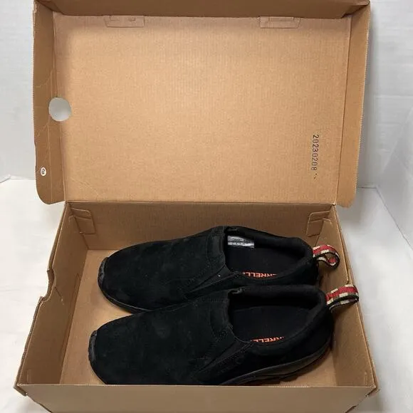 Merrell Shoes Mens Size 10.5 Black Suede Jungle Moc Slip-On Midnight J60825 EUC
