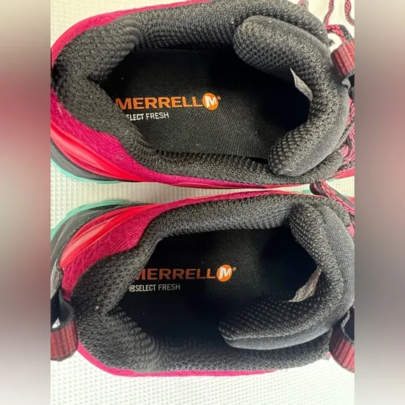 Merrell Women’s Capra Bolt Low WP Hiking Shoes Pink Blue Size 7