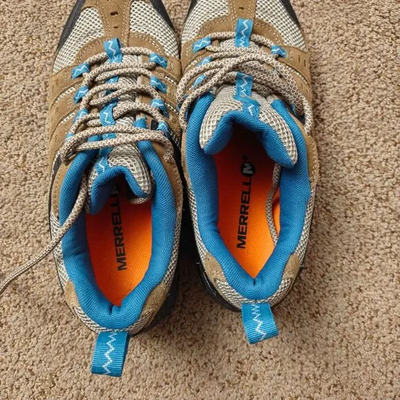 Merrell  Women's Kangaroo Celestial Brown Suede Mesh Hiking Shoes Size 8