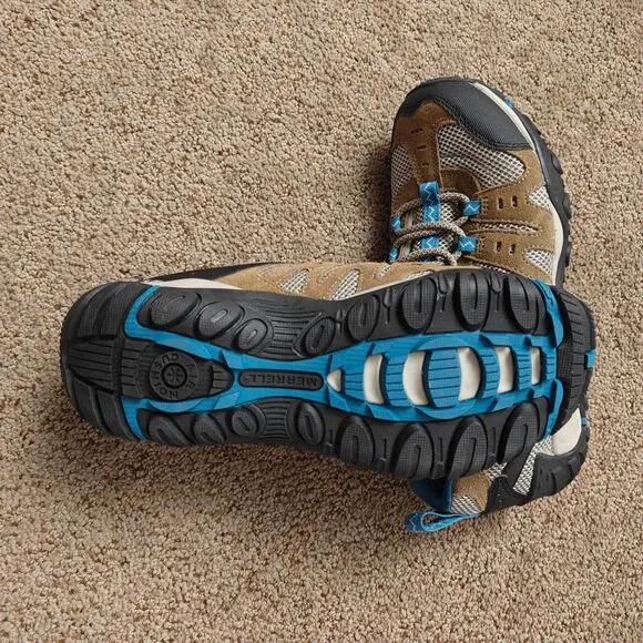 Merrell  Women's Kangaroo Celestial Brown Suede Mesh Hiking Shoes Size 8