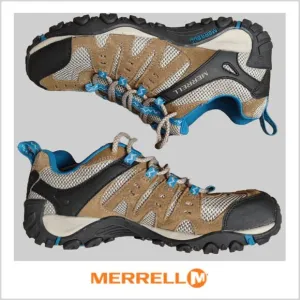 Merrell  Women's Kangaroo Celestial Brown Suede Mesh Hiking Shoes Size 8