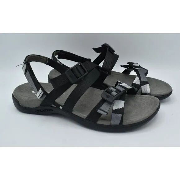 Merrell Womens Size 11 District 3 Black Backstrap Sandals Shoes