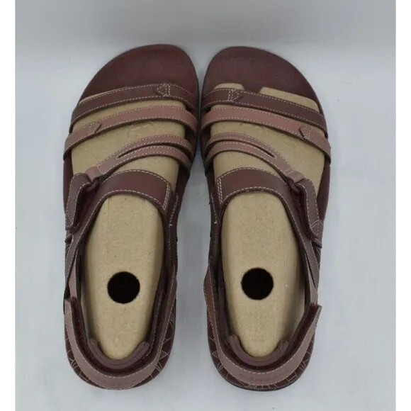 Merrell Womens Size 7 Sandspur Rose Convertible Leather Marron Sandals Shoes