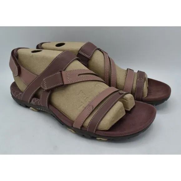 Merrell Womens Size 7 Sandspur Rose Convertible Leather Marron Sandals Shoes