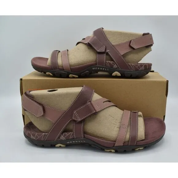 Merrell Womens Size 7 Sandspur Rose Convertible Leather Marron Sandals Shoes