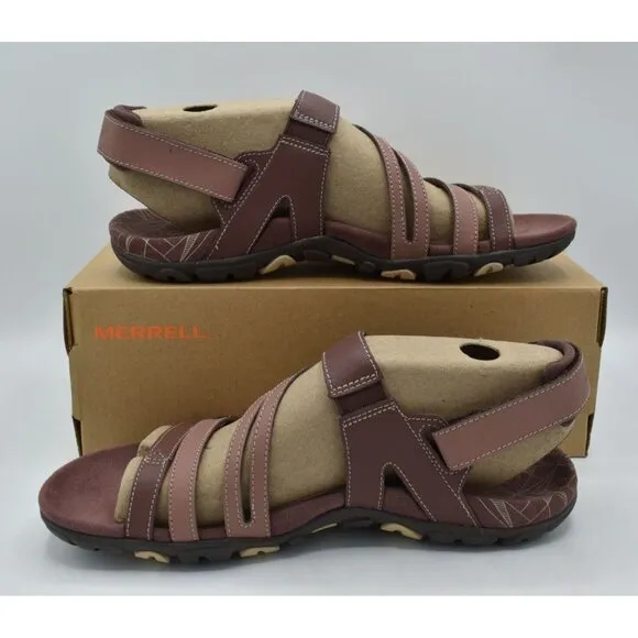 Merrell Womens Size 7 Sandspur Rose Convertible Leather Marron Sandals Shoes