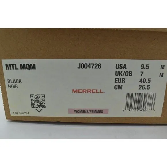 Merrell Womens Size 9.5 MTL MQM Black Hiking Shoes Sneakers