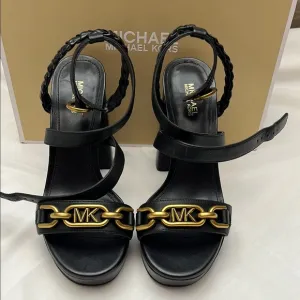 Michael Kors Black and Gold Women's Sandals
