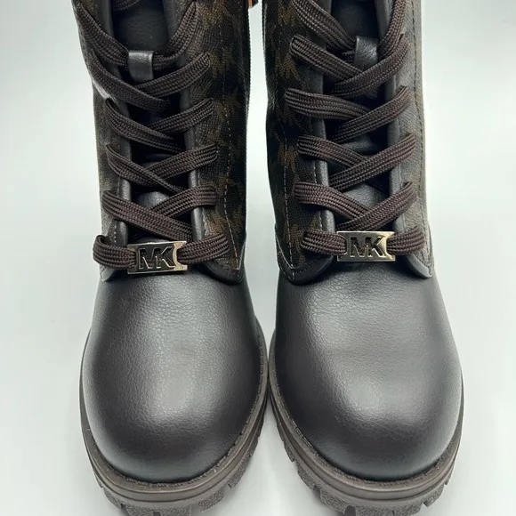 Micheal Kors Girl’s Brown Combat Boots USA Size 2, EU Size 33 NWOT