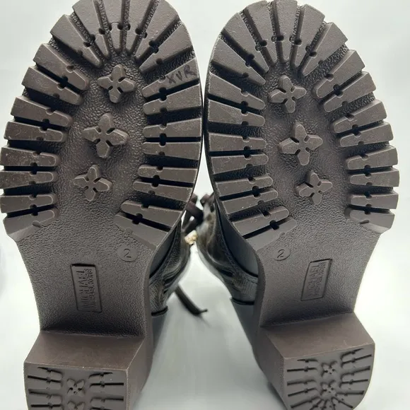 Micheal Kors Girl’s Brown Combat Boots USA Size 2, EU Size 33 NWOT