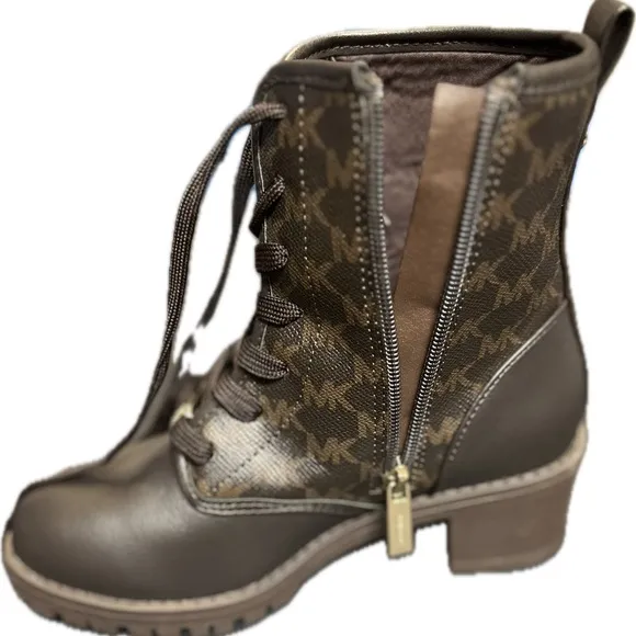 Micheal Kors Girl’s Brown Combat Boots USA Size 2, EU Size 33 NWOT
