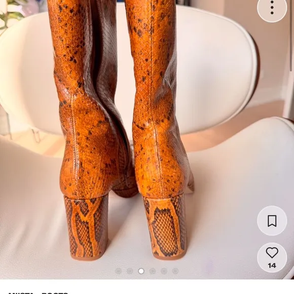 Miista Women's snakeskin print Boots size 39
