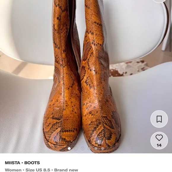 Miista Women's snakeskin print Boots size 39