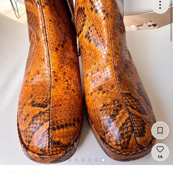 Miista Women's snakeskin print Boots size 39