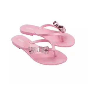 Mini Melissa Girls HARMONIC SWEET V AD Pink Thong Sandals Size 1/Eur 32