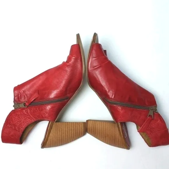 Miz Mooz Mindy Leather Heels Red Size 40