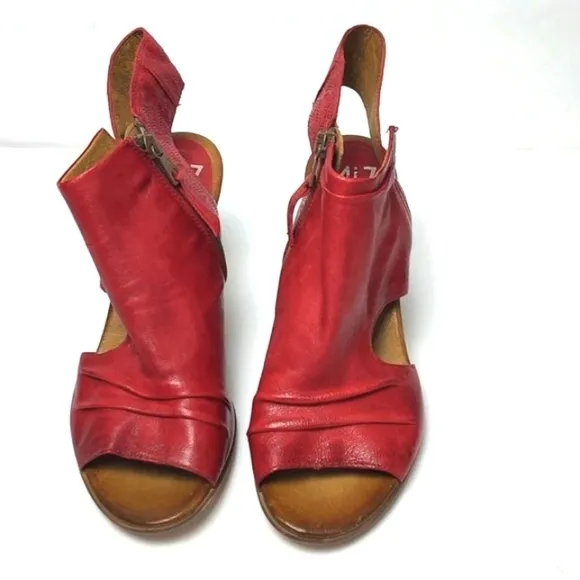 Miz Mooz Mindy Leather Heels Red Size 40