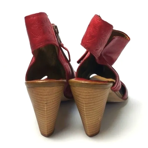 Miz Mooz Mindy Leather Heels Red Size 40