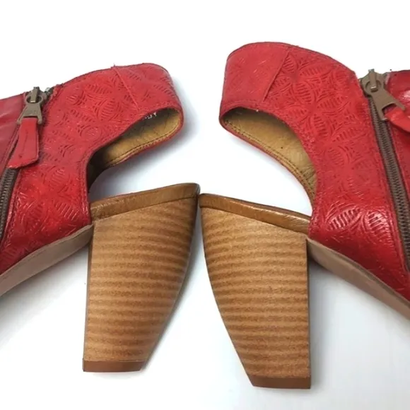 Miz Mooz Mindy Leather Heels Red Size 40