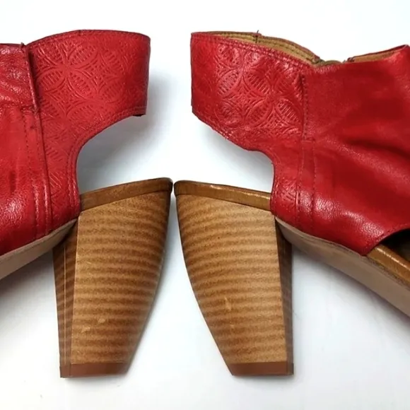 Miz Mooz Mindy Leather Heels Red Size 40