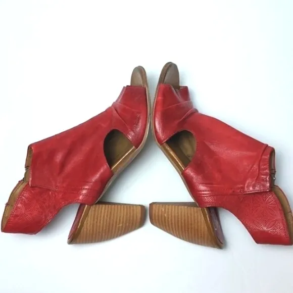 Miz Mooz Mindy Leather Heels Red Size 40