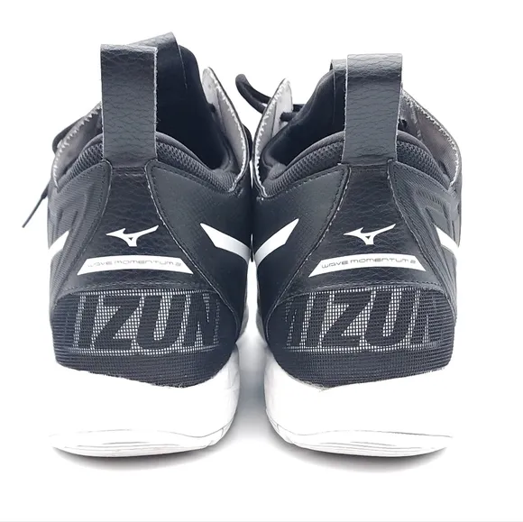 Mizuno Mens 15 Wave Momentum 2 Mid Volleyball Sneakers Black Lace Up Shoes