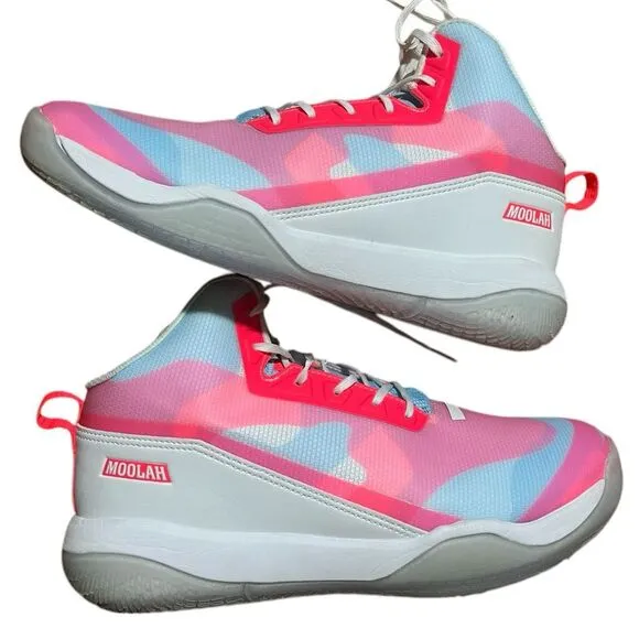 Moolah Pink &amp; Blue Phantom 1 Basketball Sneakers Sz 8.5 3 Shoestring Sets Box Pr