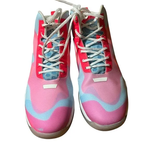Moolah Pink &amp; Blue Phantom 1 Basketball Sneakers Sz 8.5 3 Shoestring Sets Box Pr