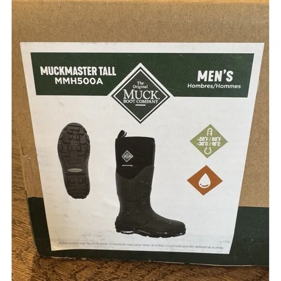 Muck Muckmaster Tall Black Waterproof Knee Boots Men’s Size 9M MMH500A