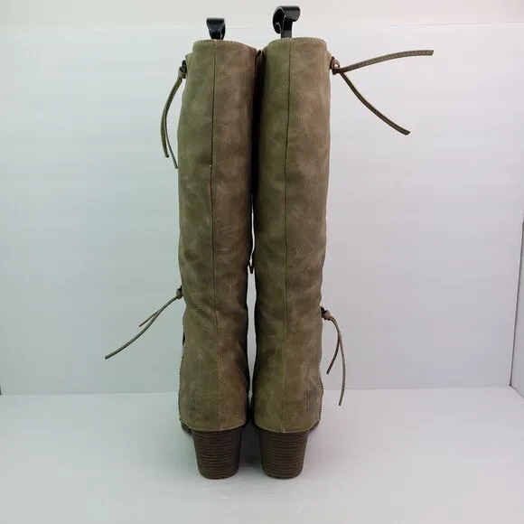Muk Luks Lacy Womens Size 8 Taupe Side Zip 17.5&quot; Tall Fashion Warm Winter Boots