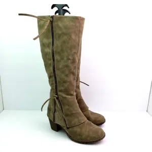 Muk Luks Lacy Womens Size 8 Taupe Side Zip 17.5&quot; Tall Fashion Warm Winter Boots
