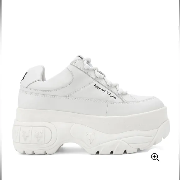 Naked Wolfe Sporty White Platform Sneakers Size 9 EUC