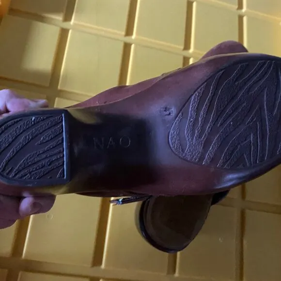 Naot Brown Clogs Slingback Slip On Wedge Sabo Leather Wedge Shoes  41 10 US