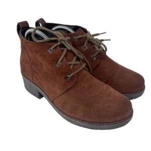 Naot womans lace up Boots brown suede EU 40 BoxC comfort bohemian