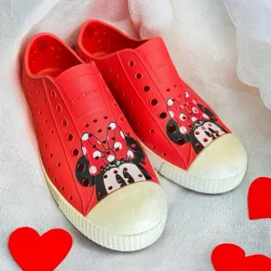 Native x Disney Minnie Mouse Jefferson Red and White Slip-on Shoes Girl’s Size 2