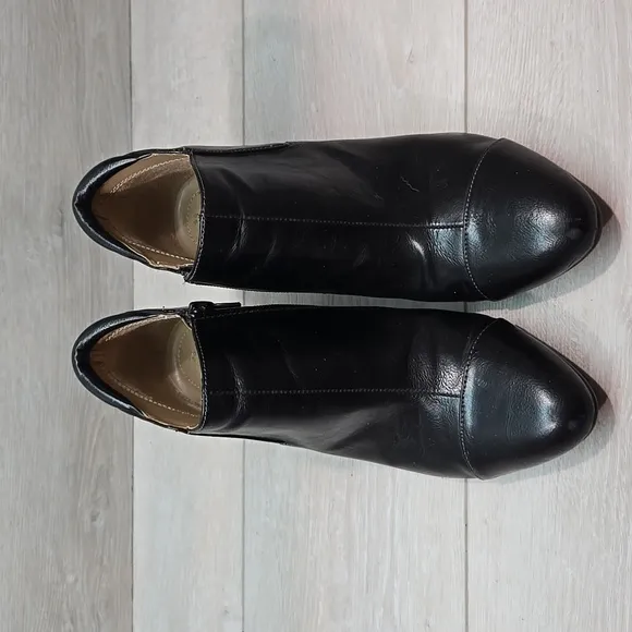 Naturalizer 5 Women's Neebo Leather Black Ankle Boots Shoes Sz 8.5M