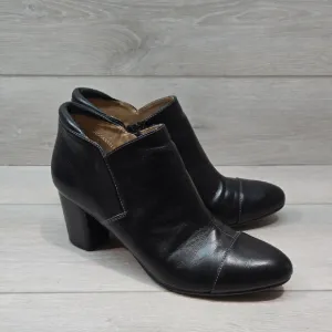 Naturalizer 5 Women's Neebo Leather Black Ankle Boots Shoes Sz 8.5M