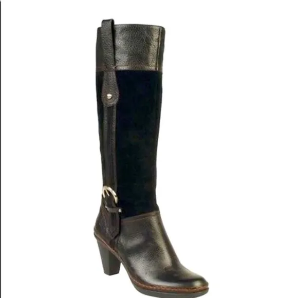 Naturalizer N5 New DANDY Knee High Comfort Fashion Suede &amp; Leather Boot BLACK 10